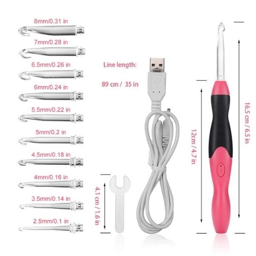 LED Crochet Hook Set 11 PCS